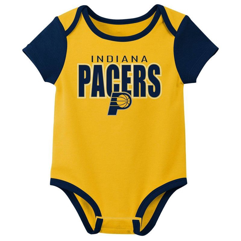 slide 2 of 4, NBA Indiana Pacers Infant 3pk Bodysuit Set - 6-9 Months, 3 ct