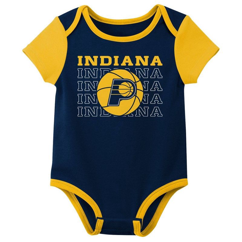 slide 4 of 4, NBA Indiana Pacers Infant 3pk Bodysuit Set - 6-9 Months, 3 ct