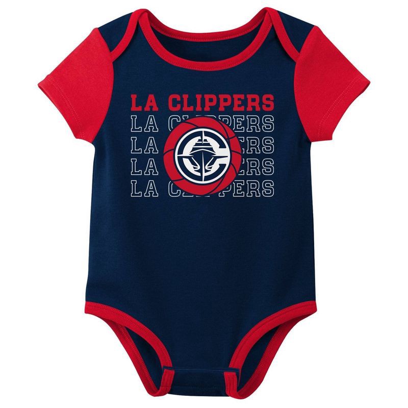 slide 4 of 4, NBA Los Angeles Clippers Infant 3pk Bodysuit Set - 0-3 Months, 3 ct