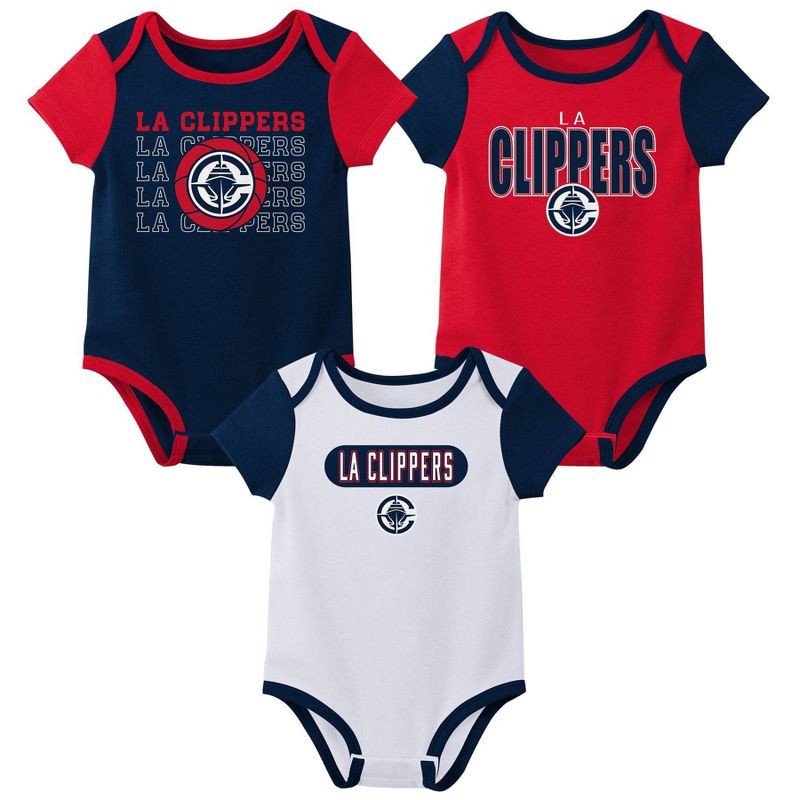 slide 1 of 4, NBA Los Angeles Clippers Infant 3pk Bodysuit Set - 12 Months, 3 ct