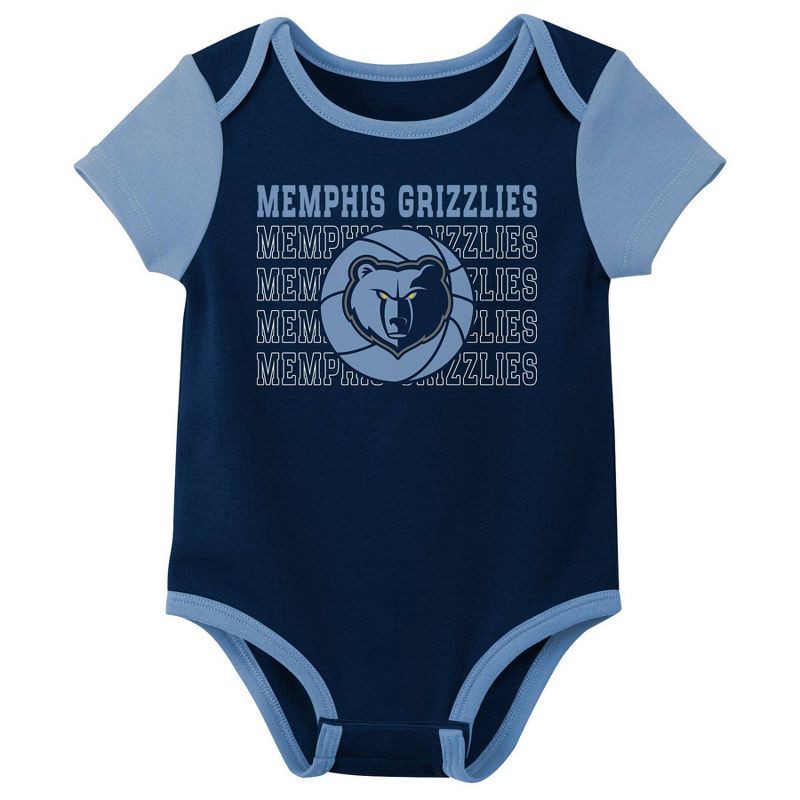 slide 4 of 4, NBA Memphis Grizzlies Infant 3pk Bodysuit Set - 6-9 Months, 3 ct