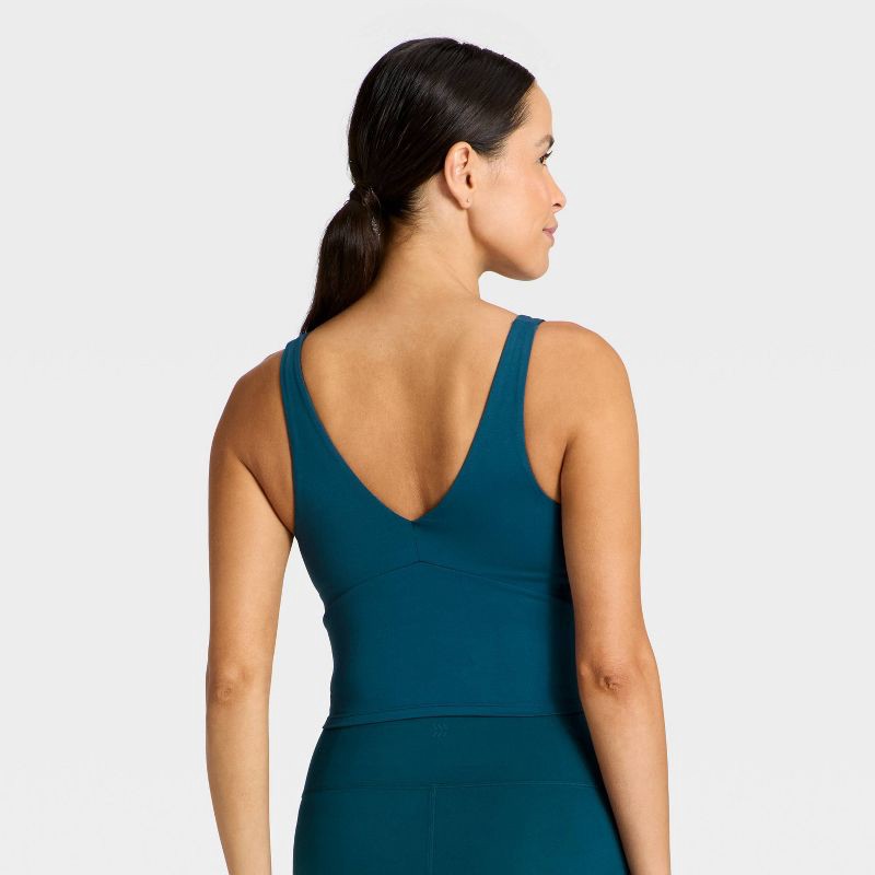 slide 2 of 6, Women's Flex Light Support V-Neck Cropped Sports Bra - All In Motion™ Blue XL, 1 ct