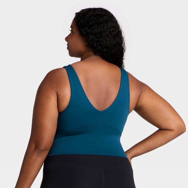 slide 5 of 6, Women's Flex Light Support V-Neck Cropped Sports Bra - All In Motion™ Blue XL, 1 ct