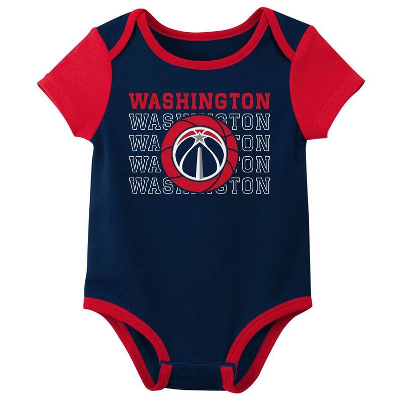 slide 4 of 4, NBA Washington Wizards Infant 3pk Bodysuit Set - 12 Months, 3 ct