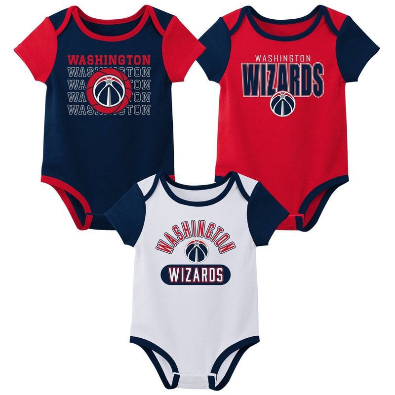 slide 1 of 4, NBA Washington Wizards Infant 3pk Bodysuit Set - 12 Months, 3 ct