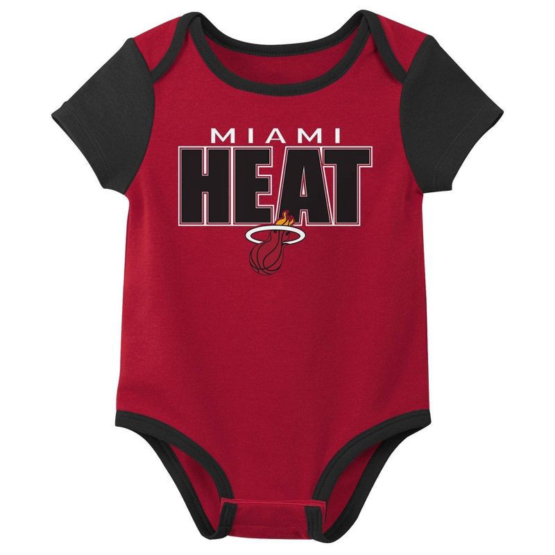 slide 2 of 4, NBA Miami Heat Infant 3pk Bodysuit Set - 0-3 Months, 3 ct
