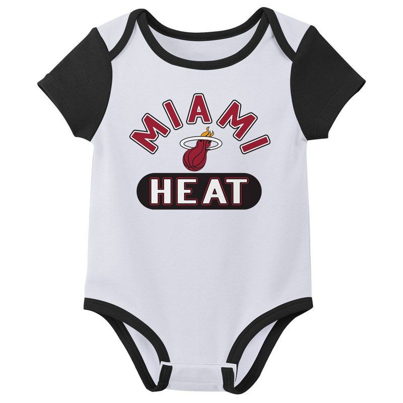 slide 3 of 4, NBA Miami Heat Infant 3pk Bodysuit Set - 0-3 Months, 3 ct