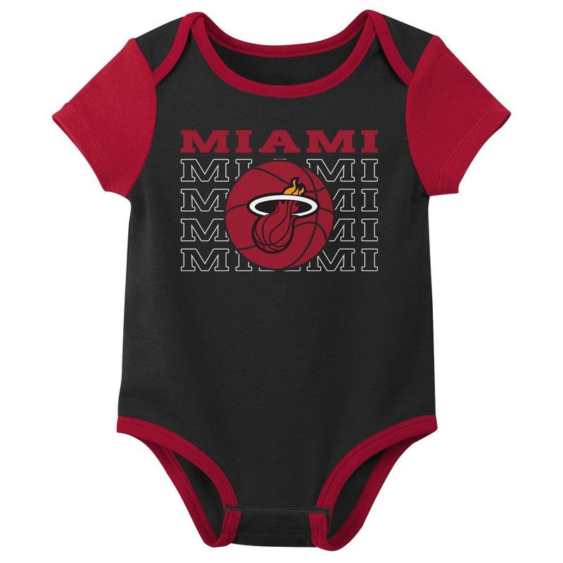 slide 4 of 4, NBA Miami Heat Infant 3pk Bodysuit Set - 0-3 Months, 3 ct