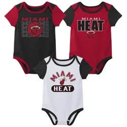 NBA Miami Heat Infant 3pk Bodysuit Set - 18 Months