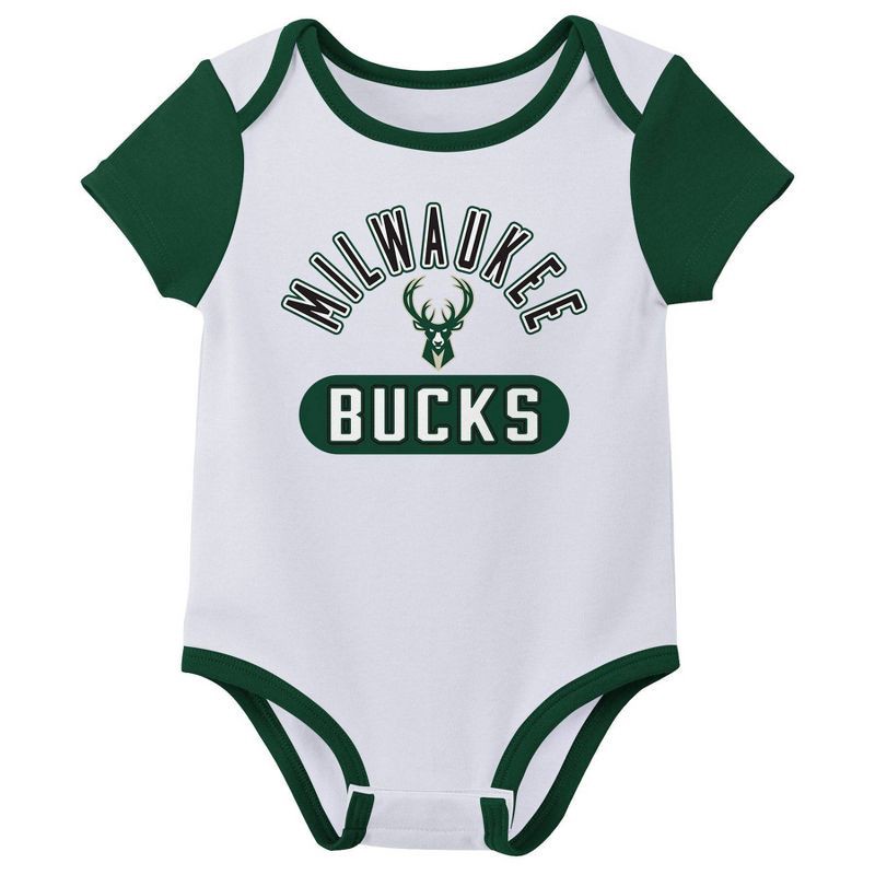 slide 3 of 4, NBA Milwaukee Bucks Infant 3pk Bodysuit Set - 18 Months, 3 ct