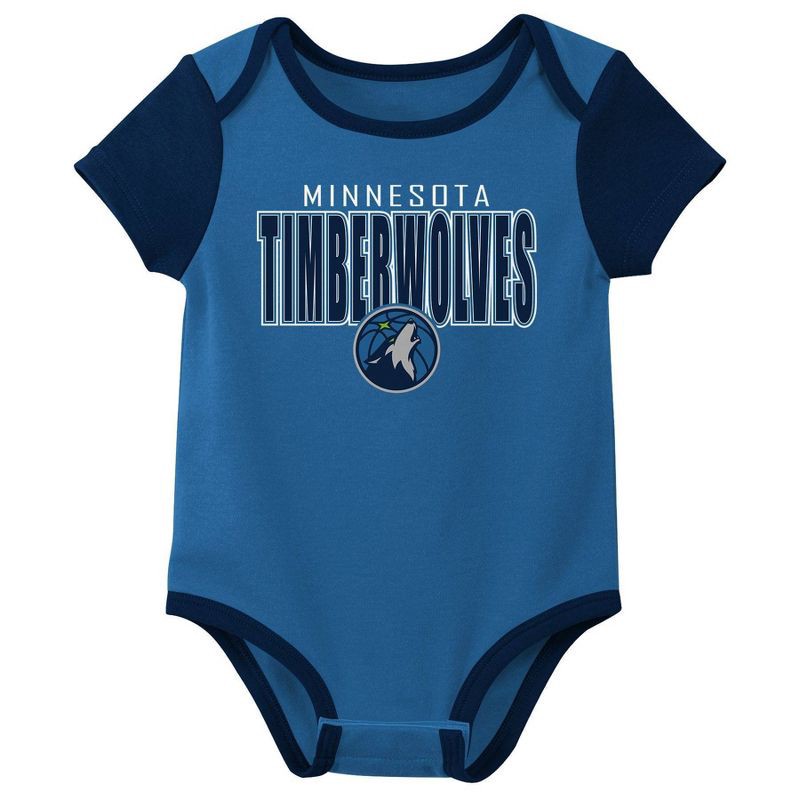 slide 2 of 4, NBA Minnesota Timberwolves Infant 3pk Bodysuit Set - 3-6 Months, 3 ct