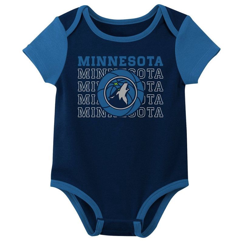 slide 4 of 4, NBA Minnesota Timberwolves Infant 3pk Bodysuit Set - 3-6 Months, 3 ct