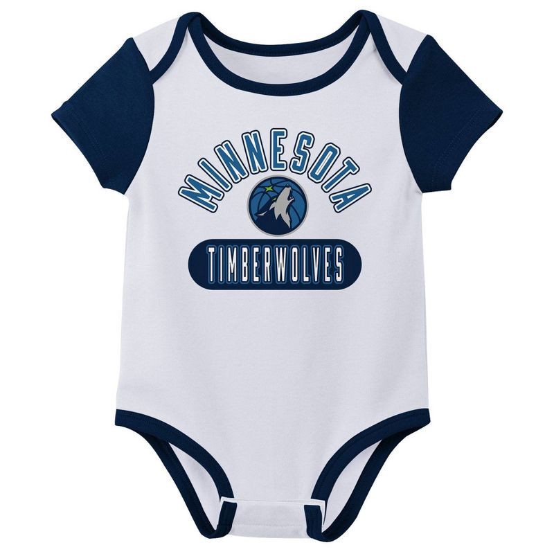 slide 3 of 4, NBA Minnesota Timberwolves Infant 3pk Bodysuit Set - 12 Months, 3 ct