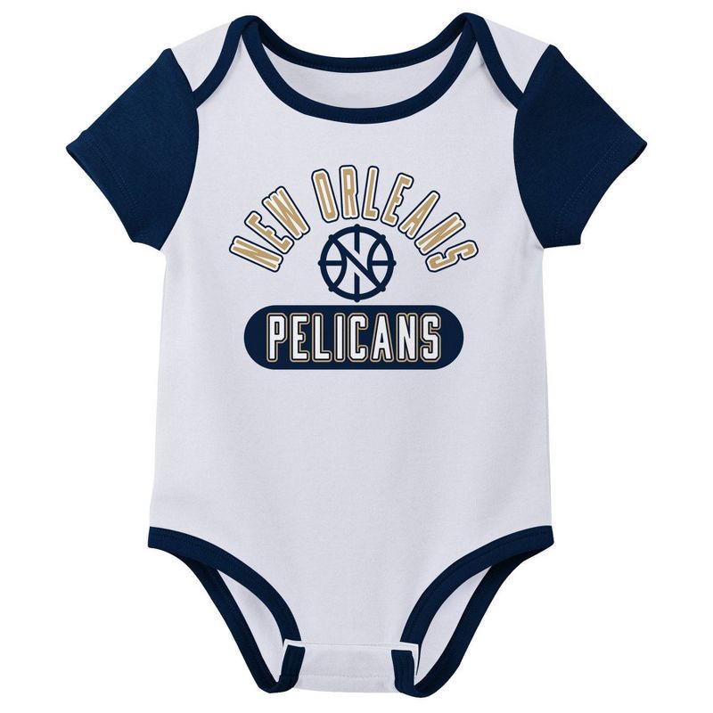 slide 3 of 4, NBA New Orleans Pelicans Infant 3pk Bodysuit Set - 12 Months, 3 ct