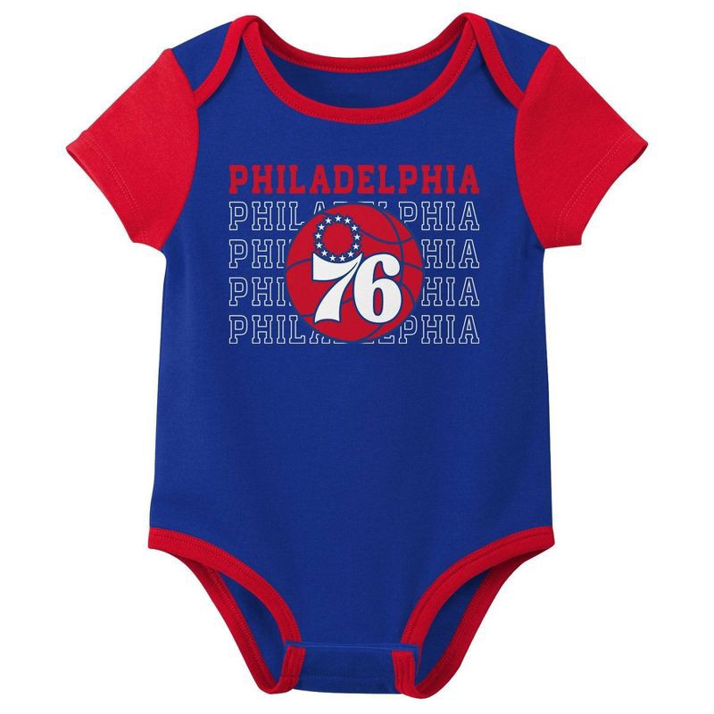 slide 4 of 4, NBA Philadelphia 76ers Infant 3pk Bodysuit Set - 0-3 Months, 3 ct