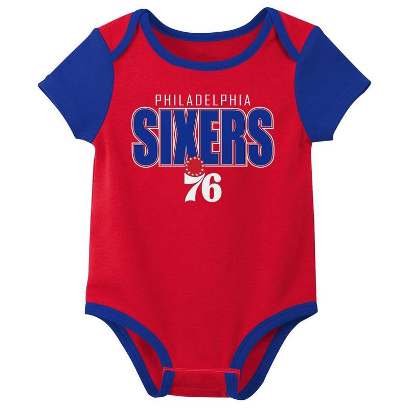 slide 2 of 4, NBA Philadelphia 76ers Infant 3pk Bodysuit Set - 6-9 Months, 3 ct