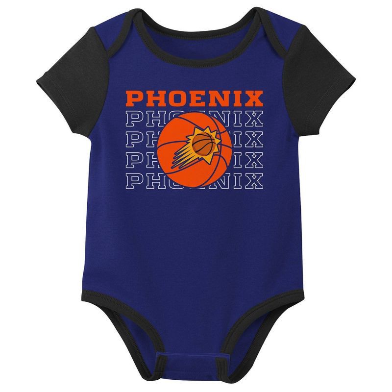 slide 4 of 4, NBA Phoenix Suns Infant 3pk Bodysuit Set - 0-3 Months, 3 ct