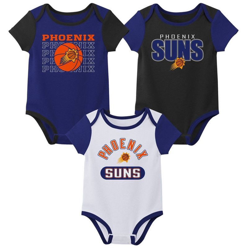 slide 1 of 4, NBA Phoenix Suns Infant 3pk Bodysuit Set - 6-9 Months, 3 ct