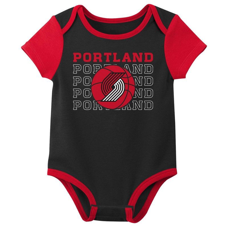 slide 4 of 4, NBA Portland Trail Blazers Infant 3pk Bodysuit Set - 3-6 Months, 3 ct