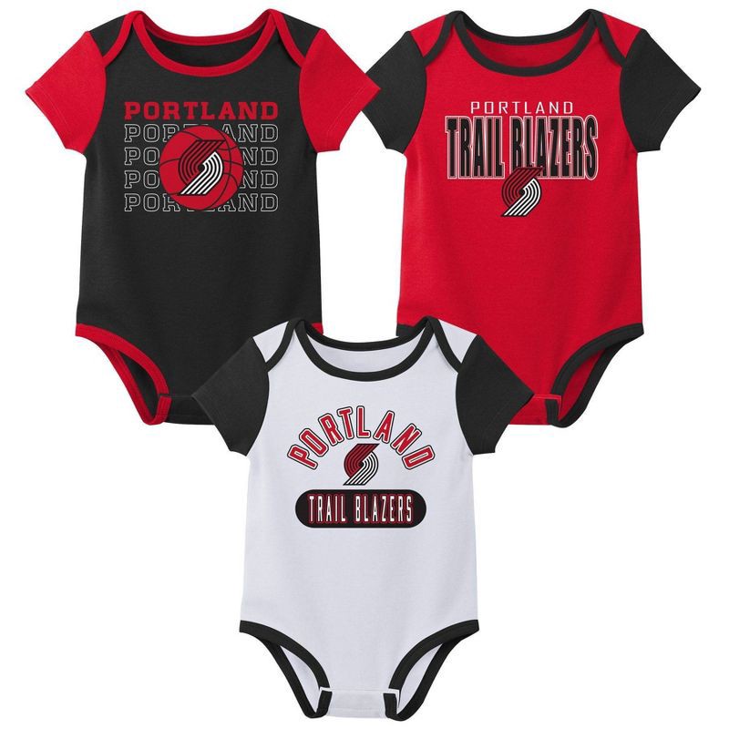 slide 1 of 4, NBA Portland Trail Blazers Infant 3pk Bodysuit Set - 6-9 Months, 3 ct
