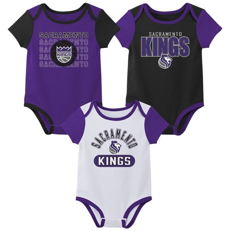 slide 1 of 4, NBA Sacramento Kings Infant 3pk Bodysuit Set - 12 Months, 3 ct