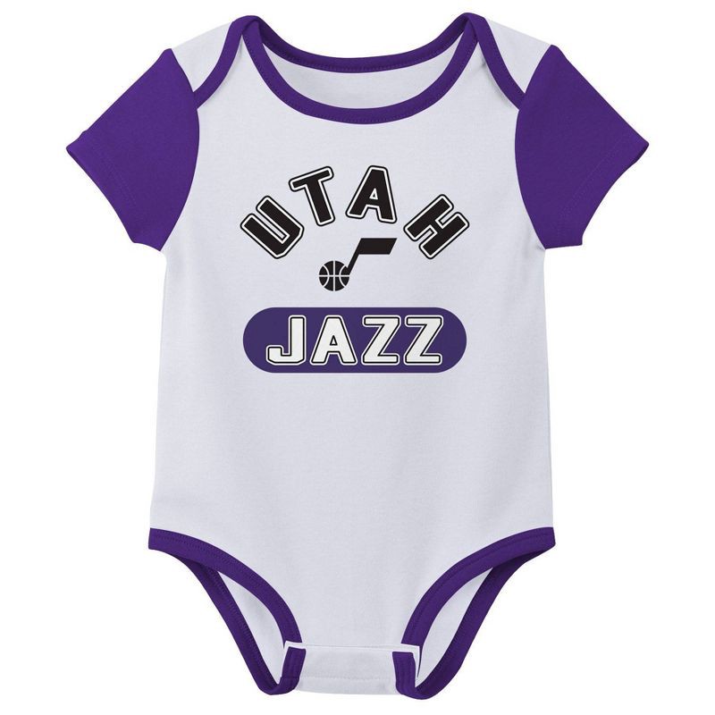 slide 3 of 4, NBA Utah Jazz Infant 3pk Bodysuit Set - 0-3 Months, 3 ct