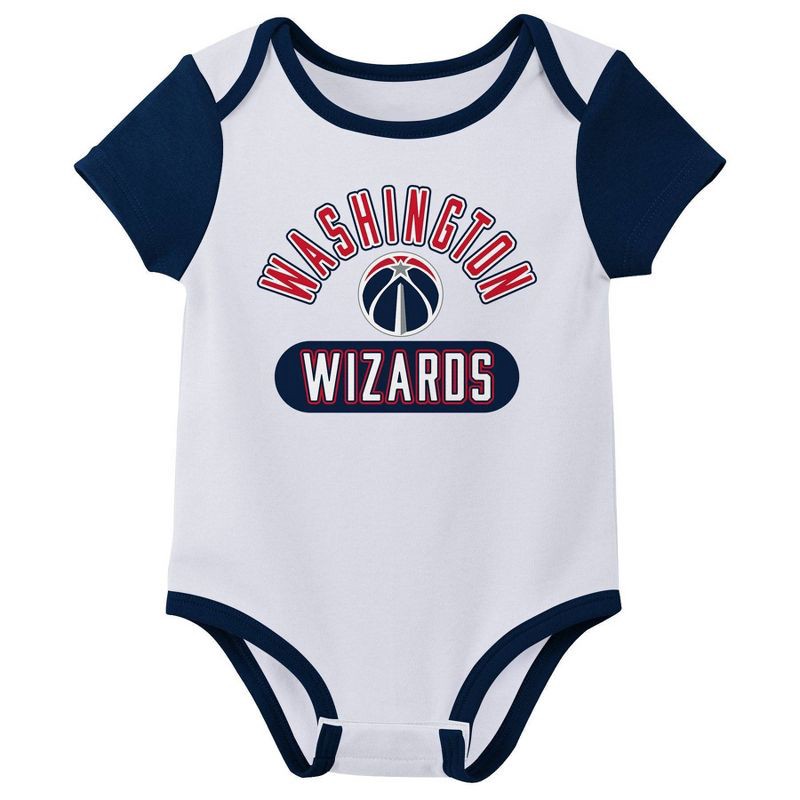 slide 3 of 4, NBA Washington Wizards Infant 3pk Bodysuit Set - 0-3 Months, 3 ct