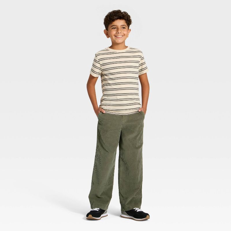 slide 3 of 3, Boys' Loose Fit Corduroy Pants - Cat & Jack™ Dark Olive Green 14, 1 ct