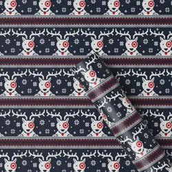30" 25 sq ft Christmas Roll Wrap Bullseye with Antlers Black/White/Red - Wondershop™