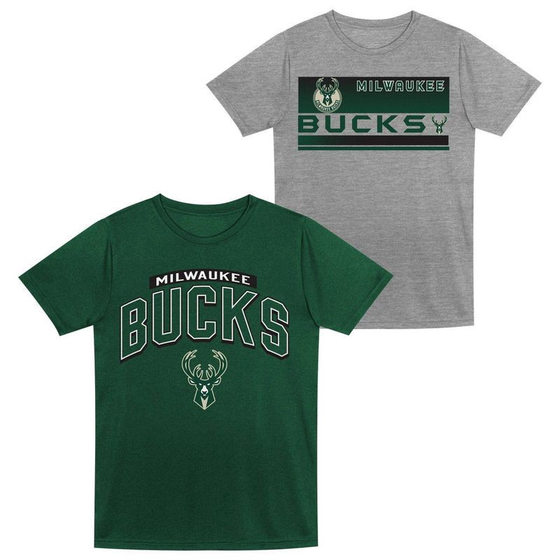 slide 1 of 3, NBA Milwaukee Bucks Toddler 2pk Gray T-Shirt Set - 3T, 2 ct