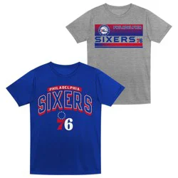 NBA Philadelphia 76ers Toddler 2pk Gray T-Shirt Set - 2T
