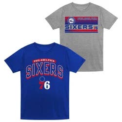 NBA Philadelphia 76ers Toddler 2pk Gray T-Shirt Set - 3T