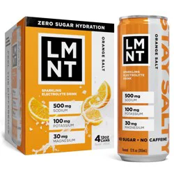 LMNT Zero Sugar Orange Electrolyte Drink - 4pk/12 fl oz Cans