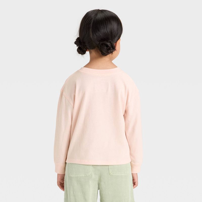 slide 3 of 4, Toddler Girls' Long Sleeve Relaxed T-Shirt - Cat & Jack™ Peach Orange 5T, 1 ct