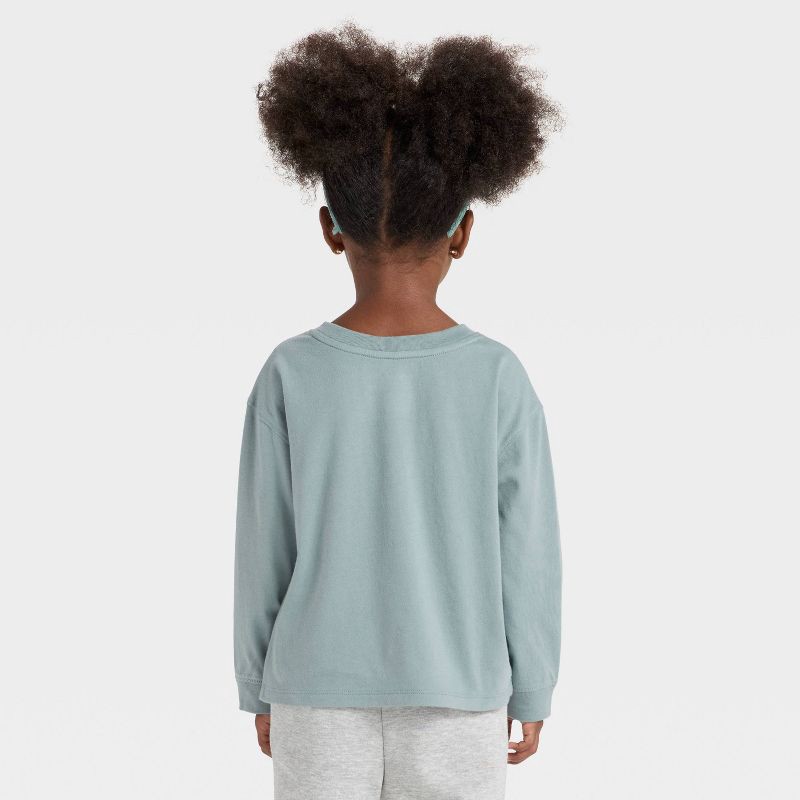 slide 2 of 4, Toddler Girls' Long Sleeve Relaxed T-Shirt - Cat & Jack™ Blue 18M, 1 ct