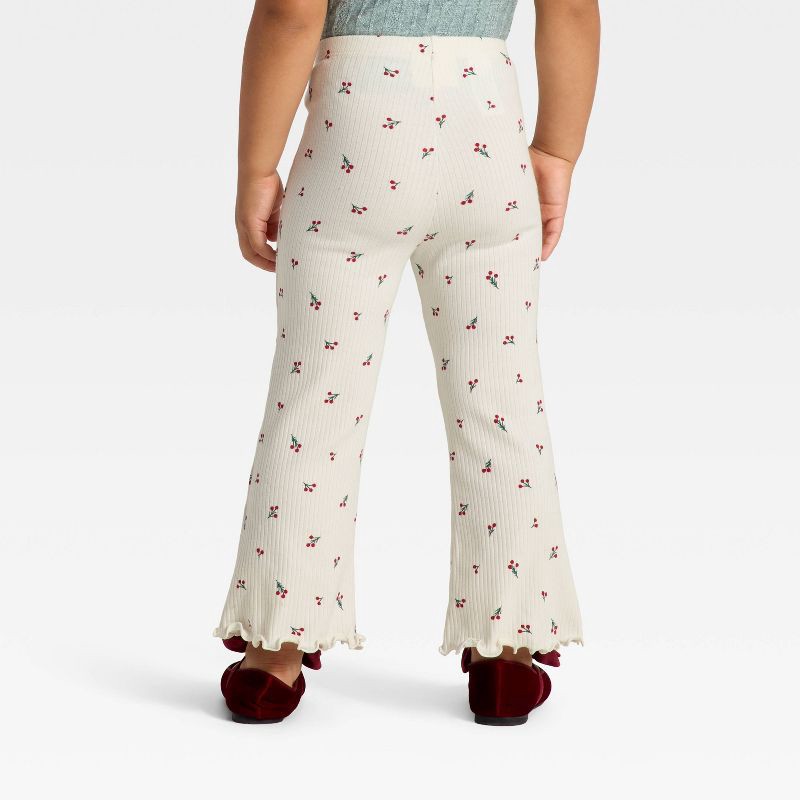 slide 2 of 3, Toddler Girls' Ribbed Flare Leggings - Cat & Jack™ Cream 3T, 1 ct