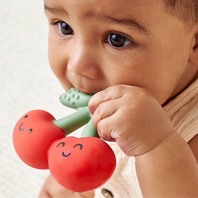slide 3 of 8, Itzy Ritzy Natural Rubber Teether - Cherries, 1 ct