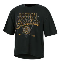 NHL Boston Bruins Women's Short Sleeve Dark Fashion T-Shirt - L