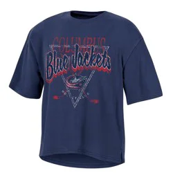 NHL Columbus Blue Jackets Women's Short Sleeve Dark Fashion T-Shirt - M
