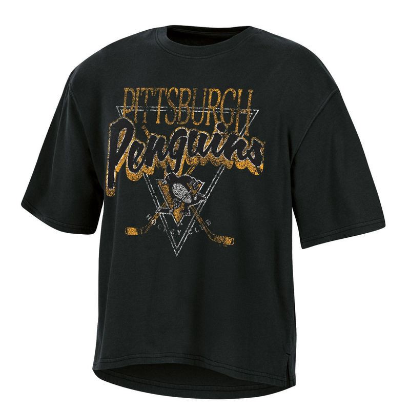 slide 1 of 3, NHL Pittsburgh Penguins Women's Short Sleeve Dark Fashion T-Shirt - L, 1 ct