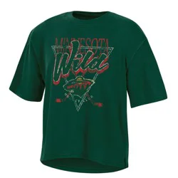 NHL Minnesota Wild Women's Short Sleeve Dark Fashion T-Shirt - M