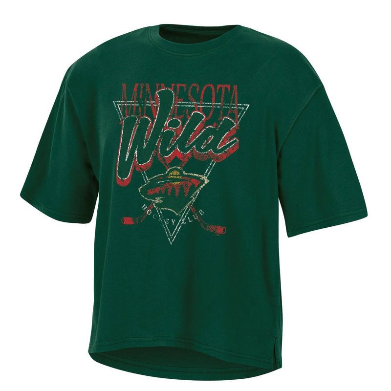 slide 1 of 3, NHL Minnesota Wild Women's Short Sleeve Dark Fashion T-Shirt - L, 1 ct