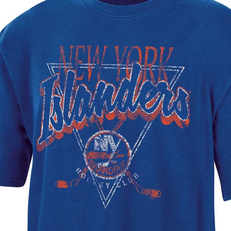 slide 3 of 3, NHL New York Islanders Women's Short Sleeve Dark Fashion T-Shirt - L, 1 ct