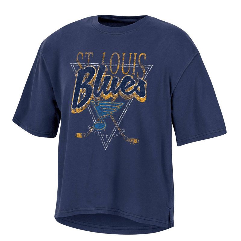 slide 1 of 3, NHL St. Louis Blues Women's Short Sleeve Dark Fashion T-Shirt - L, 1 ct