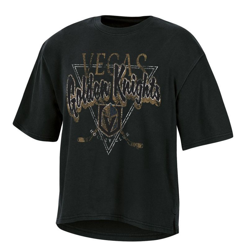slide 1 of 3, NHL Vegas Golden Knights Women's Short Sleeve Dark Fashion T-Shirt - L, 1 ct