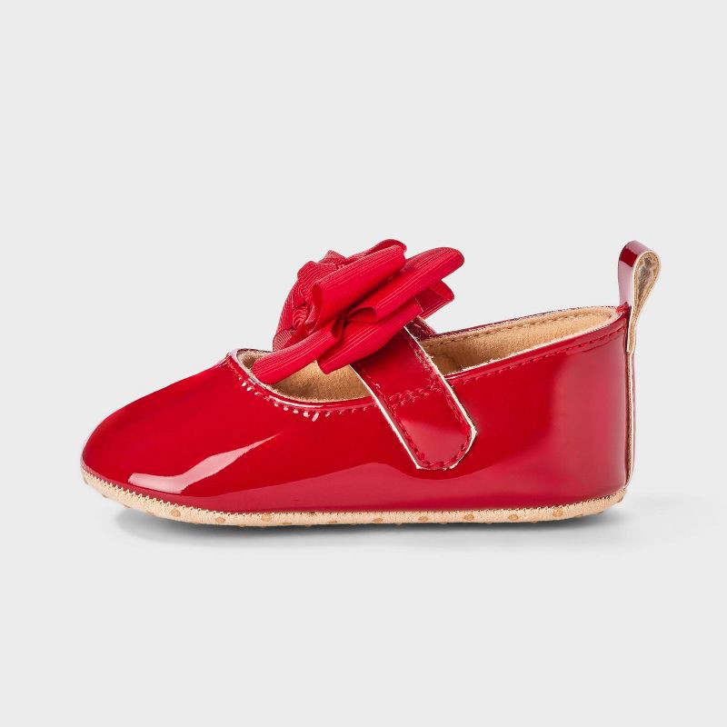 slide 2 of 4, Baby Girls' Mary Jane Shoes - Cat & Jack™ Red 6-9M, 1 ct