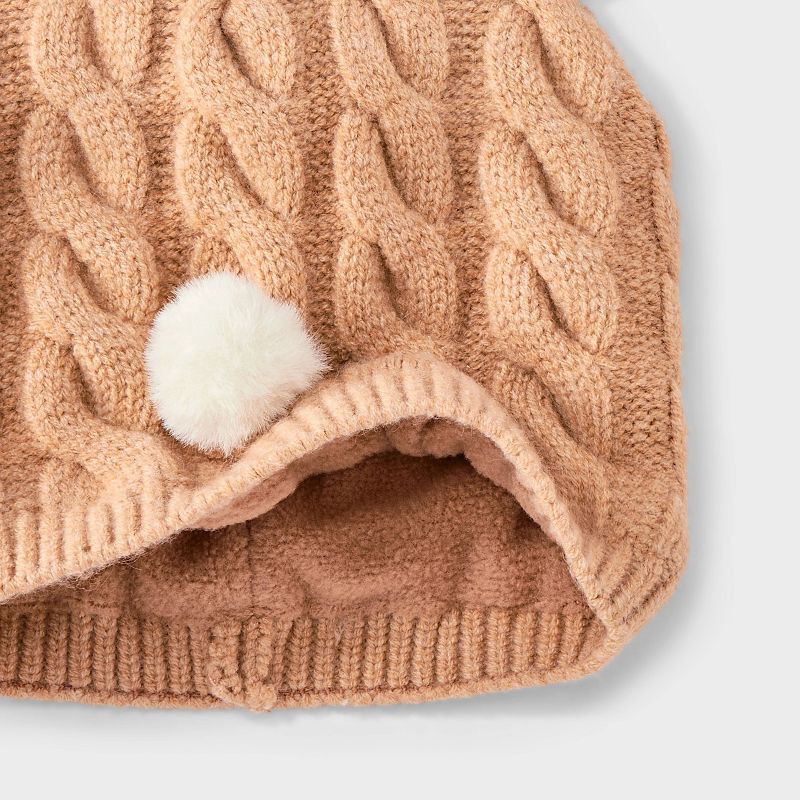 slide 3 of 3, Baby Reindeer Beanie - Cat & Jack™ Brown 0-6M, 1 ct