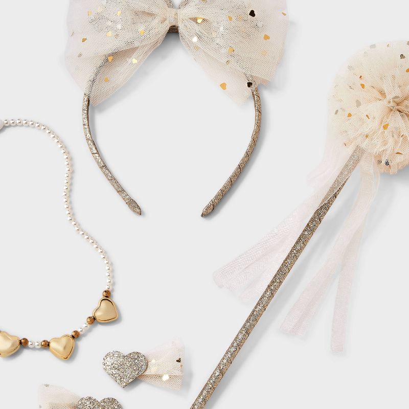 slide 3 of 3, Kids' 5pk Crown and Wand Jewelry Set - Cat & Jack™ Cream/Gold, 5 ct