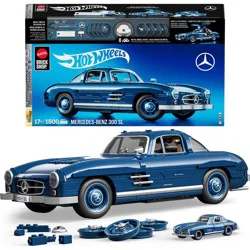 Mega Brands Mattel Brick Shop Hot Wheels Mercedes-Benz 300 SL Building Toy Kit 1600pcs for Collectors