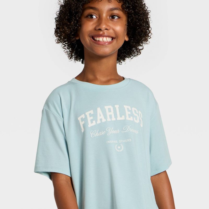 slide 2 of 4, Girls' Beyond Ease Boxy T-Shirt - All In Motion™ Light Mint Green XS, 1 ct